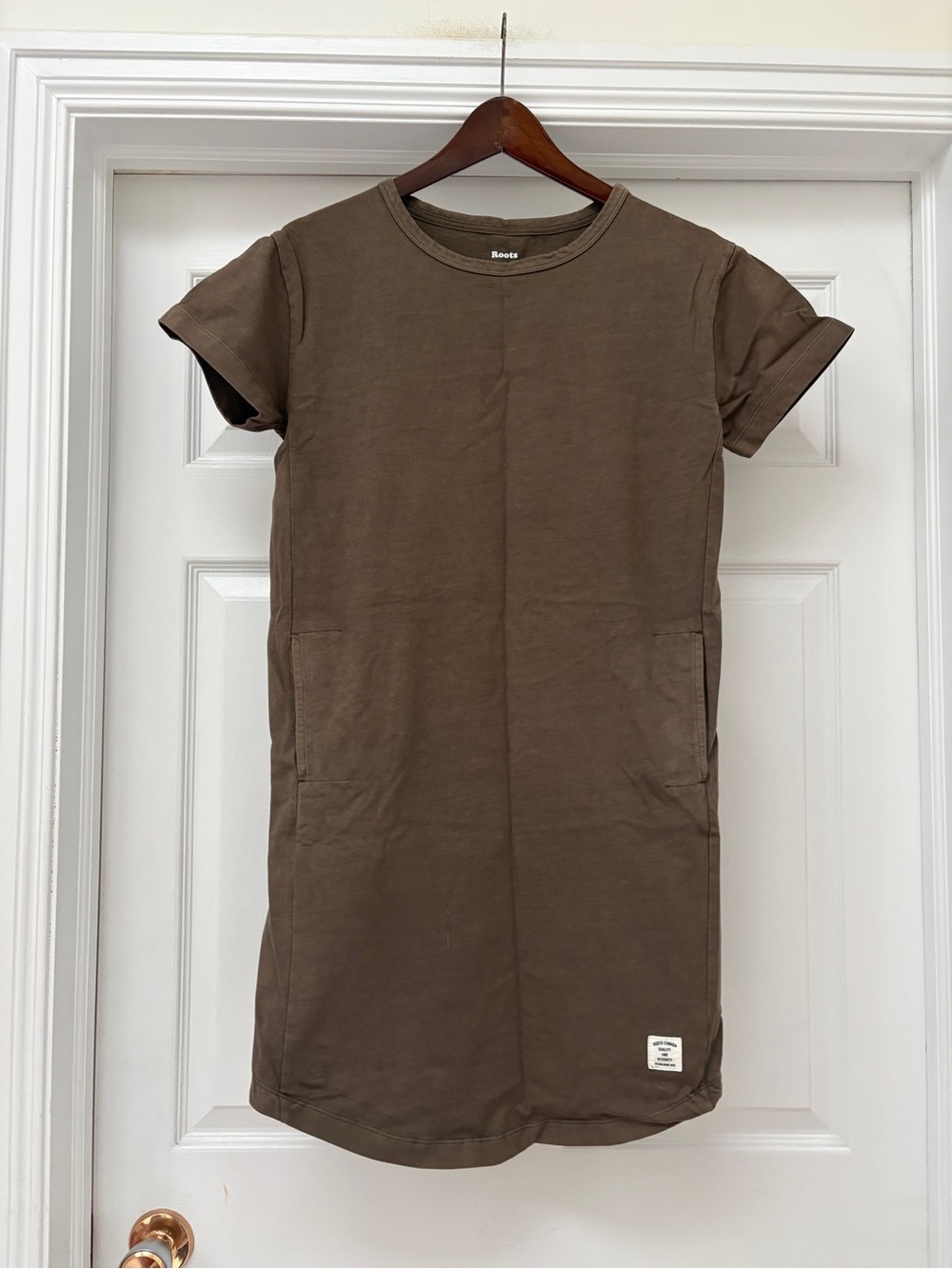 Roots Short-Sleeve Pocket Tee Dress ladies XS